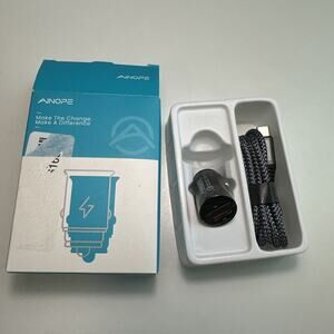 AINOPE 45W Dual Port USB C Car Charger with Cable Super Fast Charging Adapter